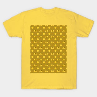 Yellow Mini Bow & Polka Dot Pattern T-Shirt